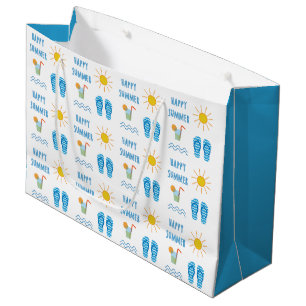 Glückliches Sommer-Muster-große Geschenk-Tasche Große Geschenktüte