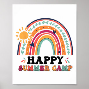 Glückliches Sommercamp passend zum sommerlichen Ca Poster