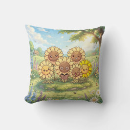 Glückliches Sonnenblumen-Garten-Kissen Kissen