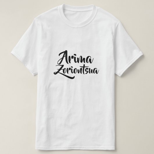 Glückliches Soul im Baskischen, Arima zoriontsua T-Shirt (Design vorne)