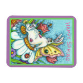 GLÜCKLICHES SPRING FLUTTERBUN RABBIT, FUNNY BUNNY MAGNET (Horizontal)