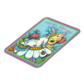 GLÜCKLICHES SPRING FLUTTERBUN RABBIT, FUNNY BUNNY MAGNET (Linke Seite)