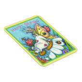 GLÜCKLICHES SPRING FLUTTERBUN RABBIT, FUNNY BUNNY  MAGNET (Rechte Seite)