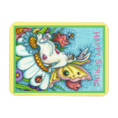GLÜCKLICHES SPRING FLUTTERBUN RABBIT, FUNNY BUNNY  MAGNET (Horizontal)