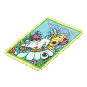 GLÜCKLICHES SPRING FLUTTERBUN RABBIT, FUNNY BUNNY  MAGNET (Linke Seite)