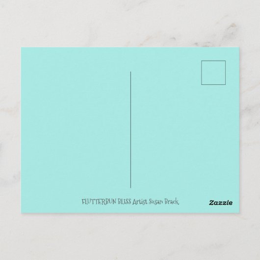 GLÜCKLICHES SPRING FLUTTERBUN RABBIT, FUNNY BUNNY  POSTKARTE (Rückseite)