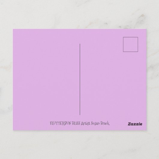 GLÜCKLICHES SPRING FLUTTERBUN RABBIT, FUNNY BUNNY  POSTKARTE (Rückseite)