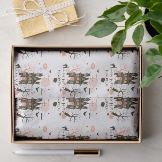 Glückliches Spuk Haus Halloweens Seidenpapier (Geschenk)