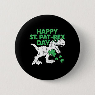 Glückliches St. Pat Rex Day-Shirt St. Patrick Dino Button