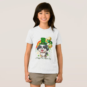 Glückliches St. Patrick-Kindert-Shirt mit Rückenau Tri-Blend Shirt
