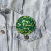 Glückliches St. Patrick’s Day Kleeblatt-Design Button (Beispiel)