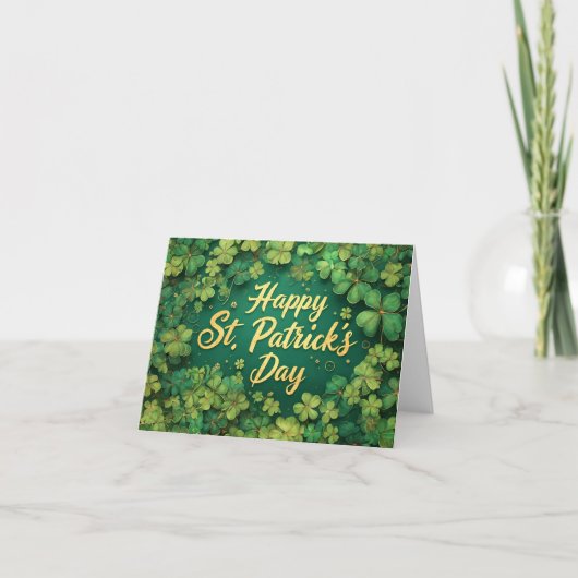 Glückliches St. Patrick’s Day Kleeblatt-Design Dankeskarte (Vorderseite)