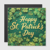 Glückliches St. Patrick’s Day Kleeblatt-Design Magnetkarte (Vorne/Hinten)