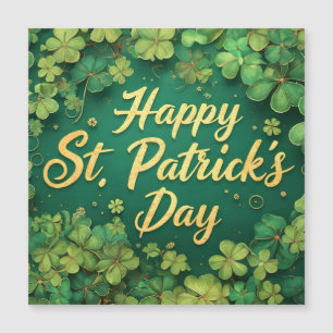 Glückliches St. Patrick’s Day Kleeblatt-Design Magnetkarte