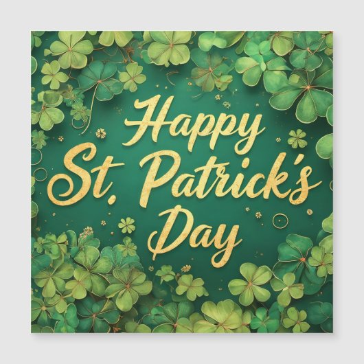 Glückliches St. Patrick’s Day Kleeblatt-Design Magnetkarte (Vorderseite)