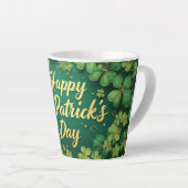 Glückliches St. Patrick’s Day Kleeblatt-Design Milchtasse (Rechte Ecke)