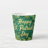 Glückliches St. Patrick’s Day Kleeblatt-Design Milchtasse (Vorderseite)