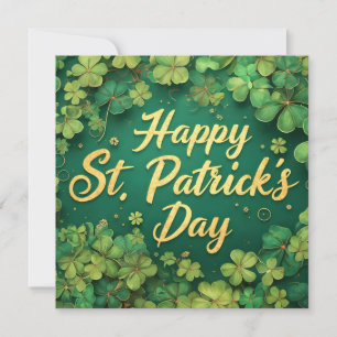 Glückliches St. Patrick’s Day Kleeblatt-Design Mitteilungskarte