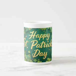 Glückliches St. Patrick’s Day Kleeblatt-Design Porzellantasse