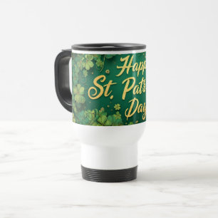 Glückliches St. Patrick’s Day Kleeblatt-Design Reisebecher