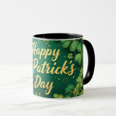 Glückliches St. Patrick’s Day Kleeblatt-Design Tasse (VorderseiteRechts)