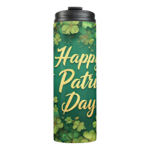 Glückliches St. Patrick’s Day Kleeblatt-Design Thermosbecher