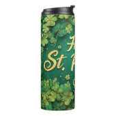 Glückliches St. Patrick’s Day Kleeblatt-Design Thermosbecher (Nach links gedreht)
