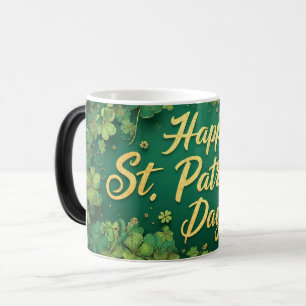 Glückliches St. Patrick’s Day Kleeblatt-Design Verwandlungstasse