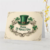 Glückliches St. Patrick’s Day Shamrock-Design Karte (Gelbe Blume)