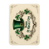 Glückliches St. Patrick’s Day Shamrock-Design Magnet (Vertikal)