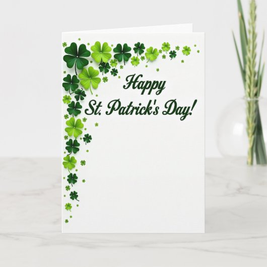 Glückliches St. Patricks Tag Kleeblatt Karte (Vorderseite)