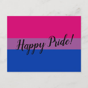 Glückliches Stolz Bisexuellen-Flagge Postkarte