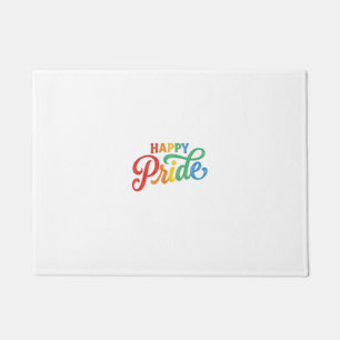 Glückliches Stolz Vintage Regenbogen-Typografie-Sh Fußmatte