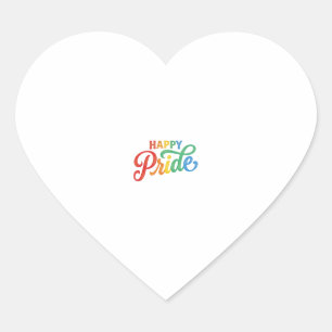 Glückliches Stolz Vintage Regenbogen-Typografie-Sh Herz-Aufkleber