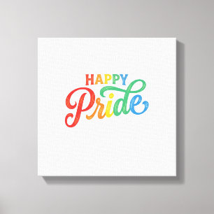 Glückliches Stolz Vintage Regenbogen-Typografie-Sh Leinwanddruck