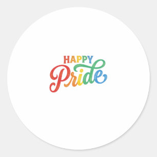 Glückliches Stolz Vintage Regenbogen-Typografie-Sh Runder Aufkleber