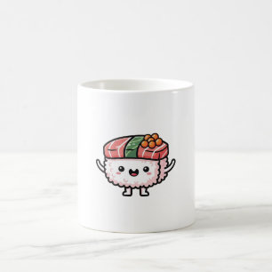 Glückliches Sushi-Stück – Süße Kawaii-Illustration Kaffeetasse