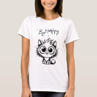 Glückliches süßes Katzen-Grafik-Shirt T-Shirt