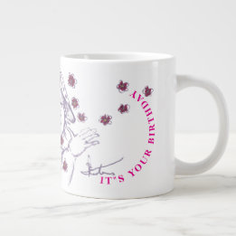 Glückliches süßes kleines Mädchen zeichnet  Jumbo-Tasse