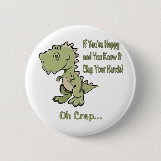 Glückliches T-Rex Button (Vorderseite)