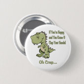 Glückliches T-Rex Button (Vorne & Hinten)