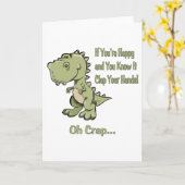 Glückliches T-Rex Karte (Gelbe Blume)