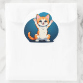 Glückliches Tabby-Kätzchen Runder Aufkleber (Tasche)