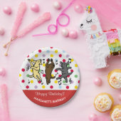 Glückliches tanzendes Labrador-Trio-alles- Gute Pappteller (Party)