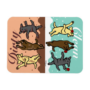 Glückliches tanzendes Labradors sauber/schmutzig Magnet
