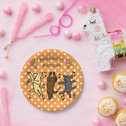 Glückliches tanzendes pappteller (Party)