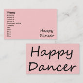 Glückliches Tänzerschwarzskript Visitenkarte (Vorne/Hinten)