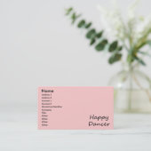 Glückliches Tänzerschwarzskript Visitenkarte (Stehend Vorderseite)
