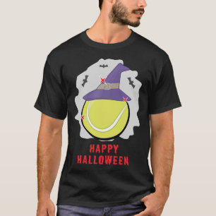 Glückliches Tennis Halloween - Lustig T-Shirt