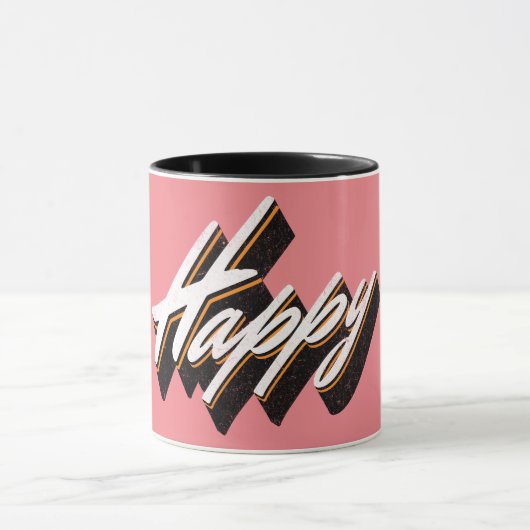 Glückliches Textdesign Tasse (Zentrum)